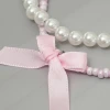 芭蕾風蝴蝶結珍珠×雙層手機腕帶掛繩×粉色-第4張