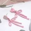 愛心粉紅蝴蝶領結×吊墜耳環-第4張