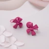 桃紅塗鴉蝴蝶結&times;蚊香盤U型耳夾-第4張