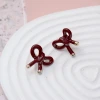 紅色蝴蝶綁結&times;吊墜耳環-第3張