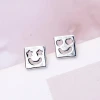925銀針&times;方臉EMOJI&times;耳環-第1張