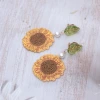 向日葵刺繡×三角耳夾-第3張