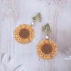 向日葵刺繡×三角耳夾-第4張