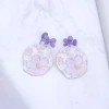紫花蝴蝶結×U型耳夾-第3張