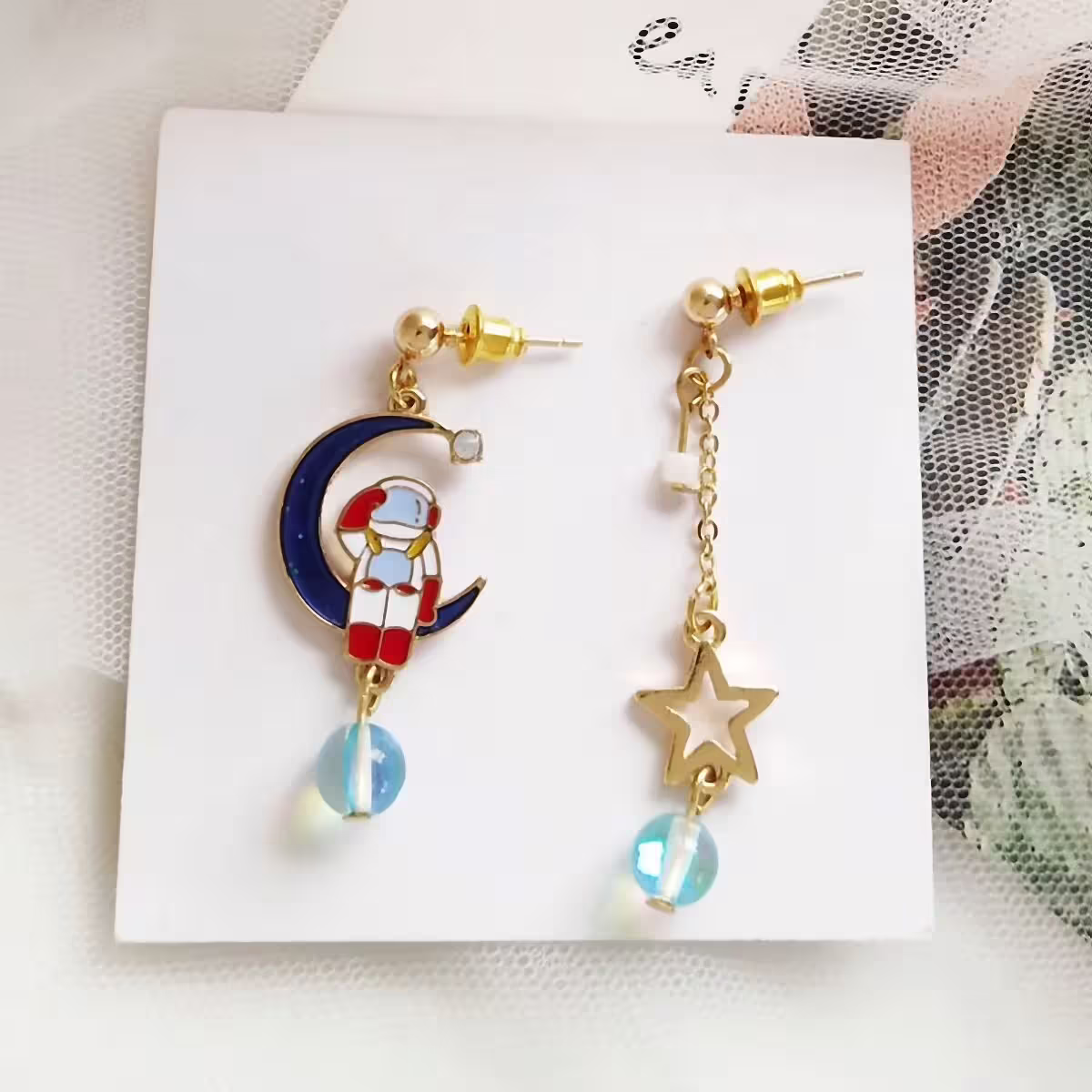 月亮上的太空人×不對稱吊墜耳環-第2張