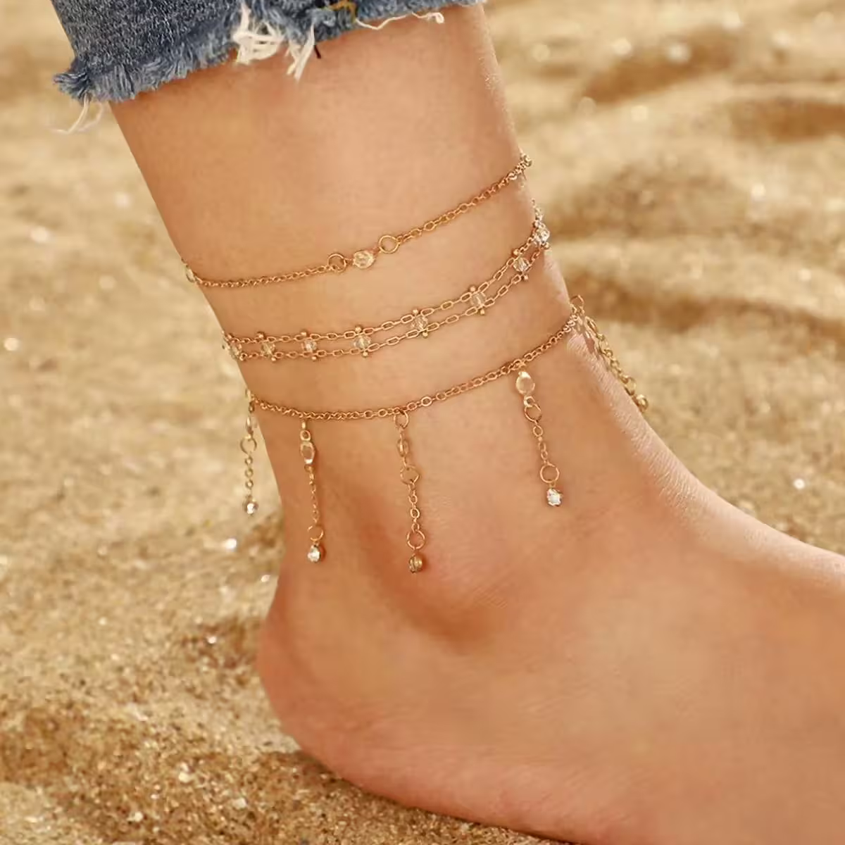 橋鍊晶鑽流蘇×三套件腳鍊組-第6張