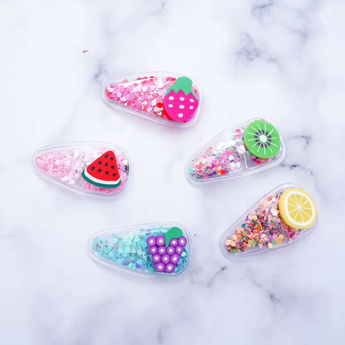 水果透明亮片&times;五套件BB髮夾組-第3張