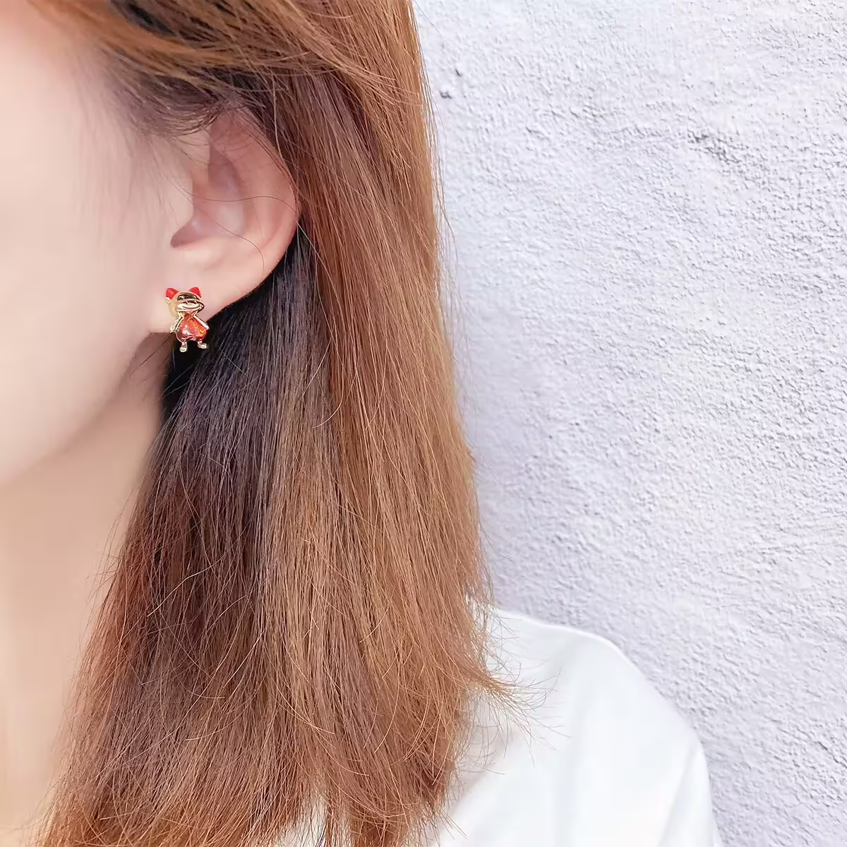 紅心萌牛&times;吊墜耳環-第2張