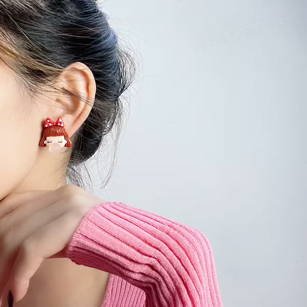 男孩女孩吹泡泡&times;不對稱吊墜耳環-第2張