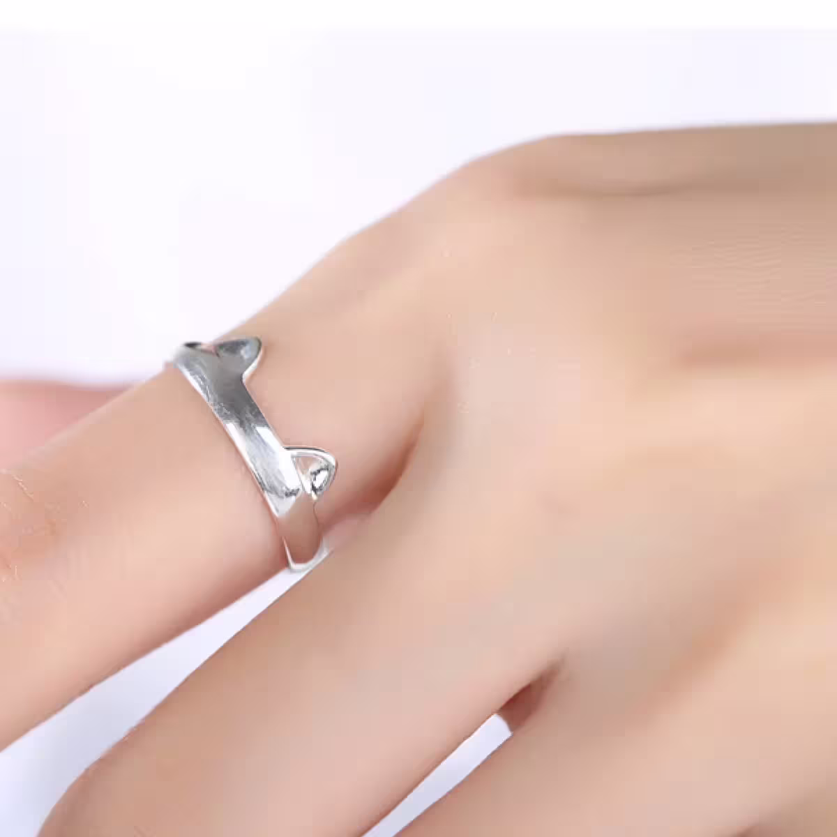 925銀飾&times;小貓耳朵&times;開口戒指-第6張