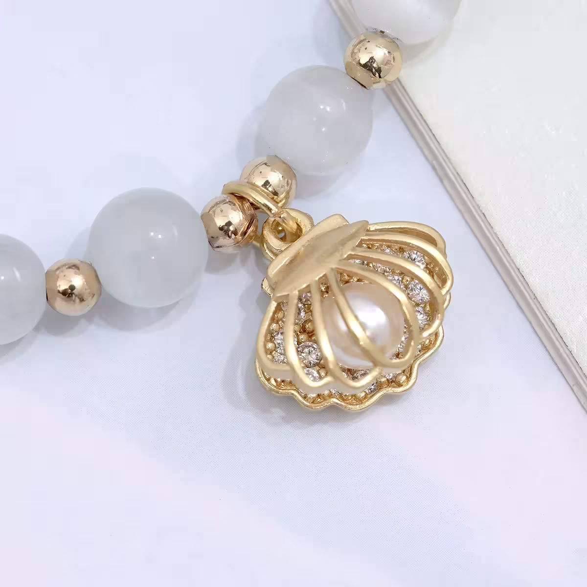 貓眼石貝殼珍珠&times;腳鍊-第1張