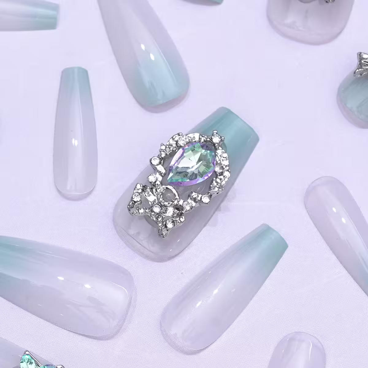 冰雪女王晶鑽亮面×穿戴式手指甲片×二十四入-第3張