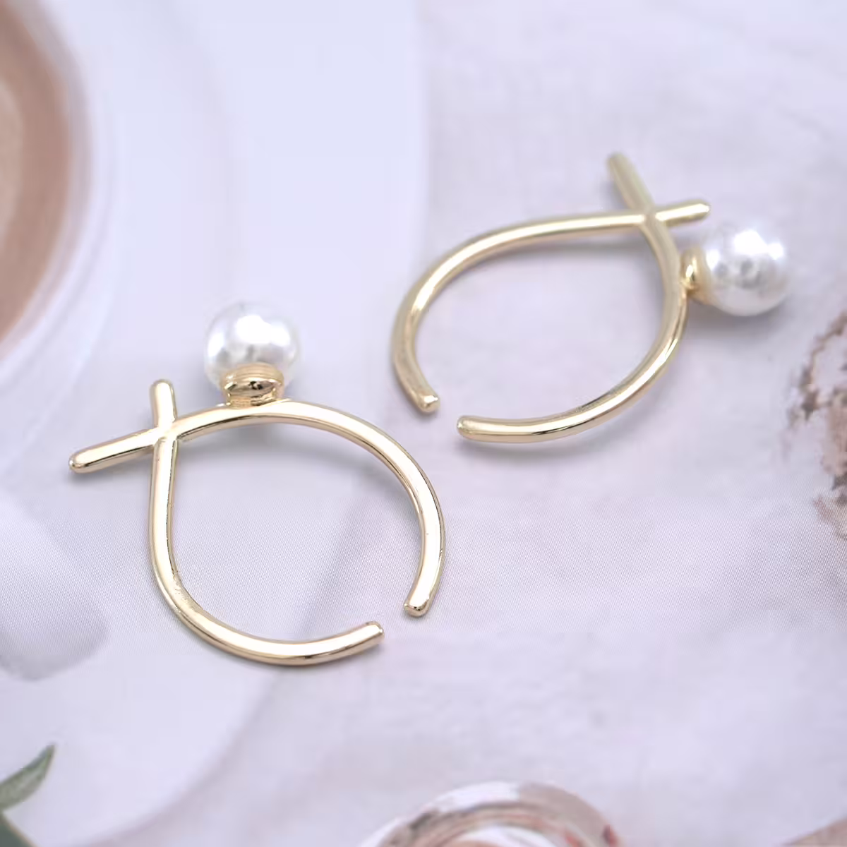 金屬單珍珠×雙邊耳掛-第4張