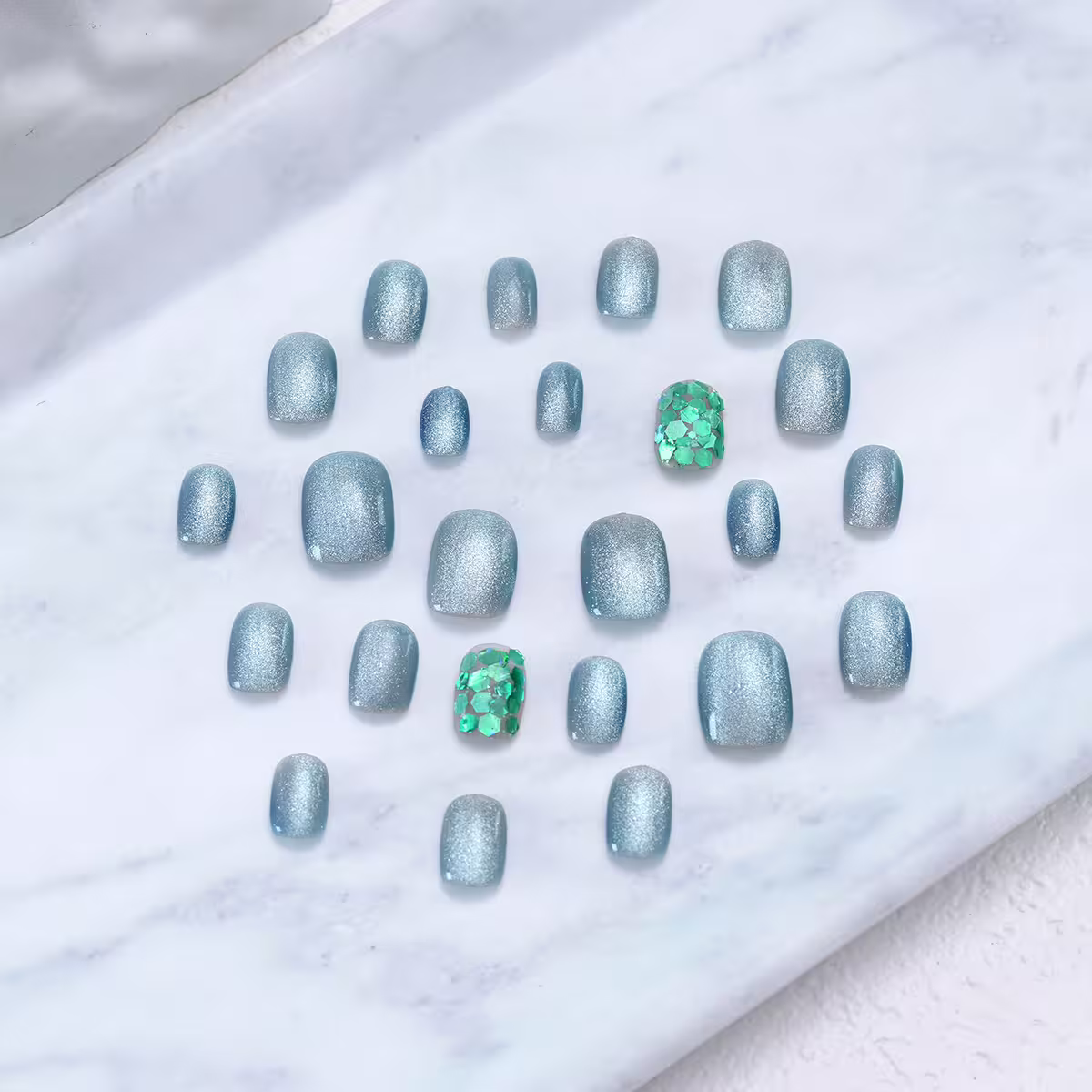 波光人魚姬亮面×穿戴式手指甲片×二十四入-第2張