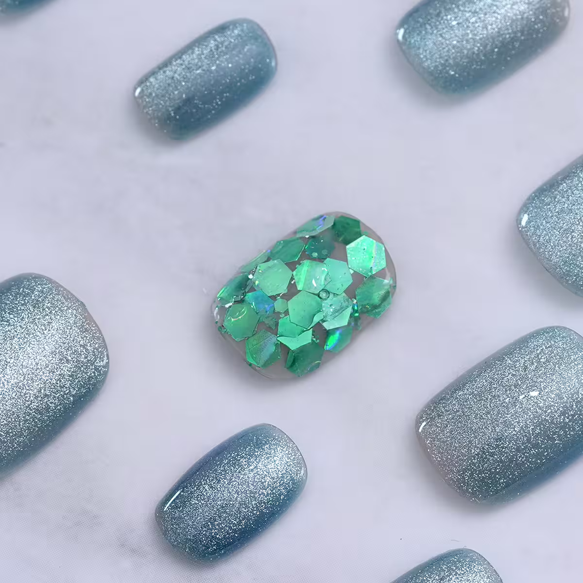 波光人魚姬亮面×穿戴式手指甲片×二十四入-第3張