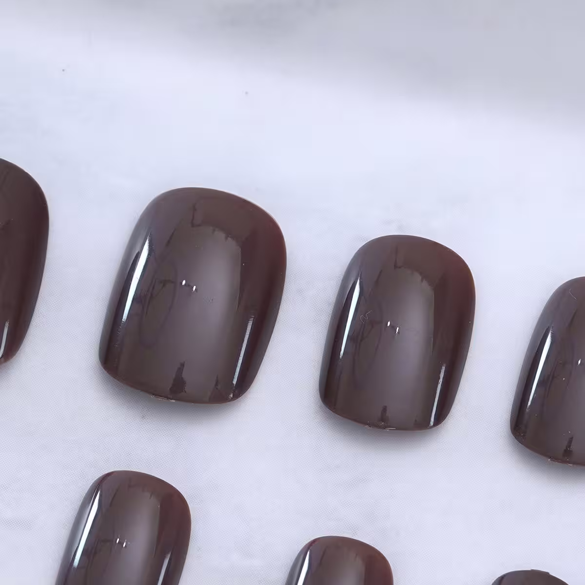 拿鐵褐棕漸白亮面×穿戴式手指甲片×二十四入-第5張