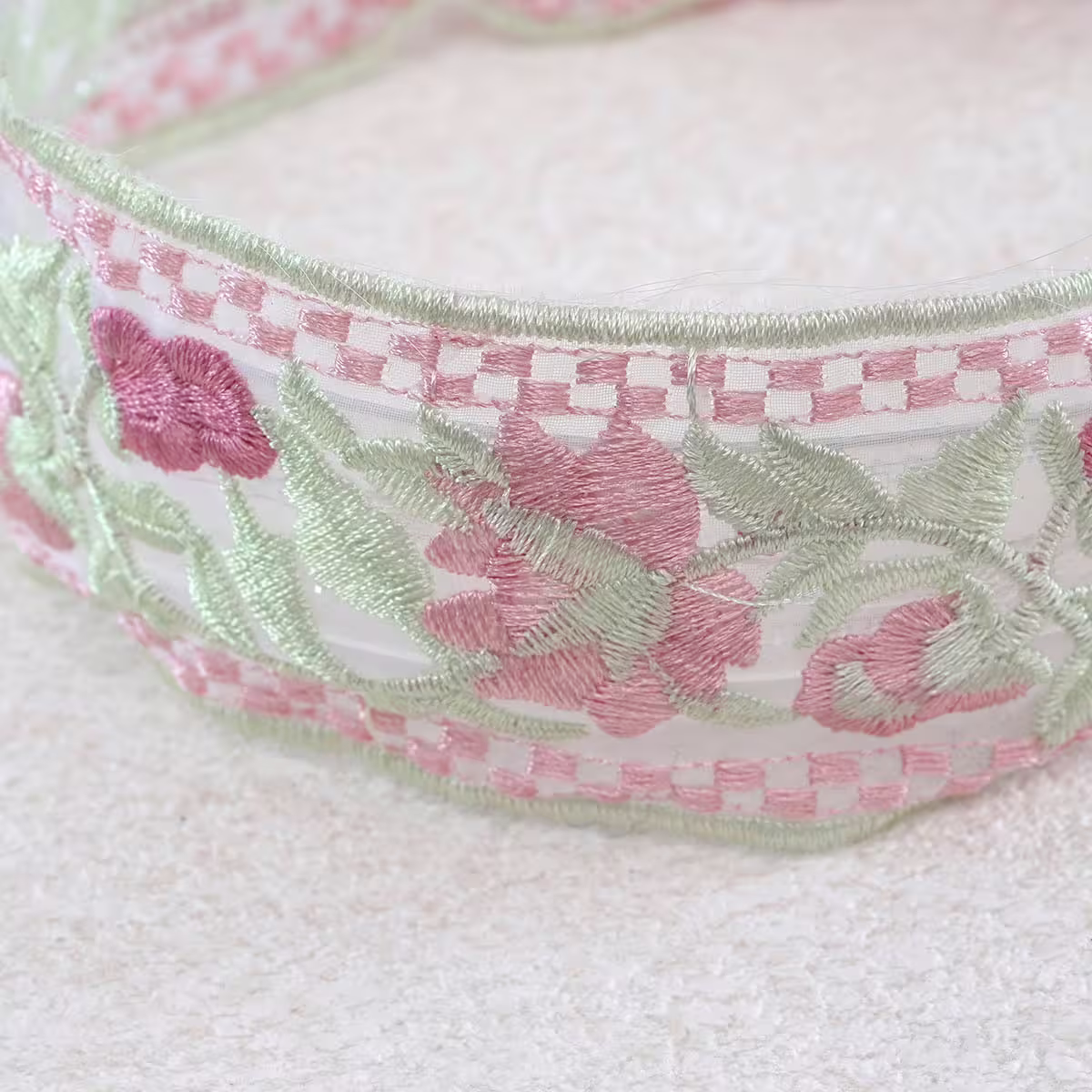 綠意紅花刺繡×髮箍-第3張