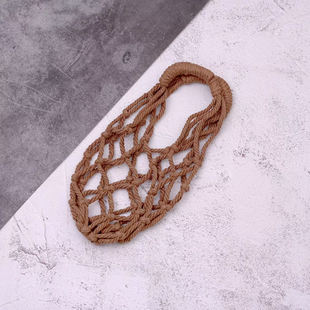 素色鏤空網編×飲料水瓶提袋×棕咖-第1張