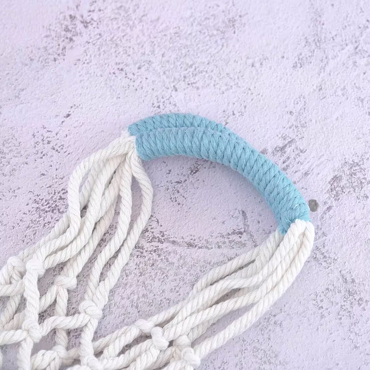 撞色鏤空網編×飲料水瓶提袋×藍白-第4張