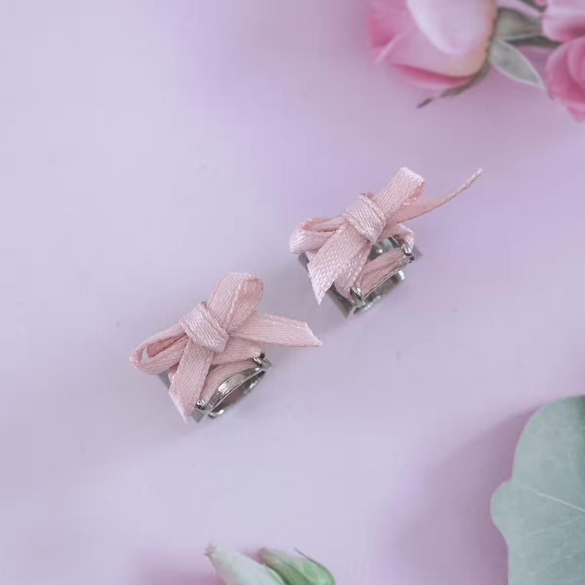 甜美蝴蝶結絲帶×U型耳骨夾×共二色-第3張