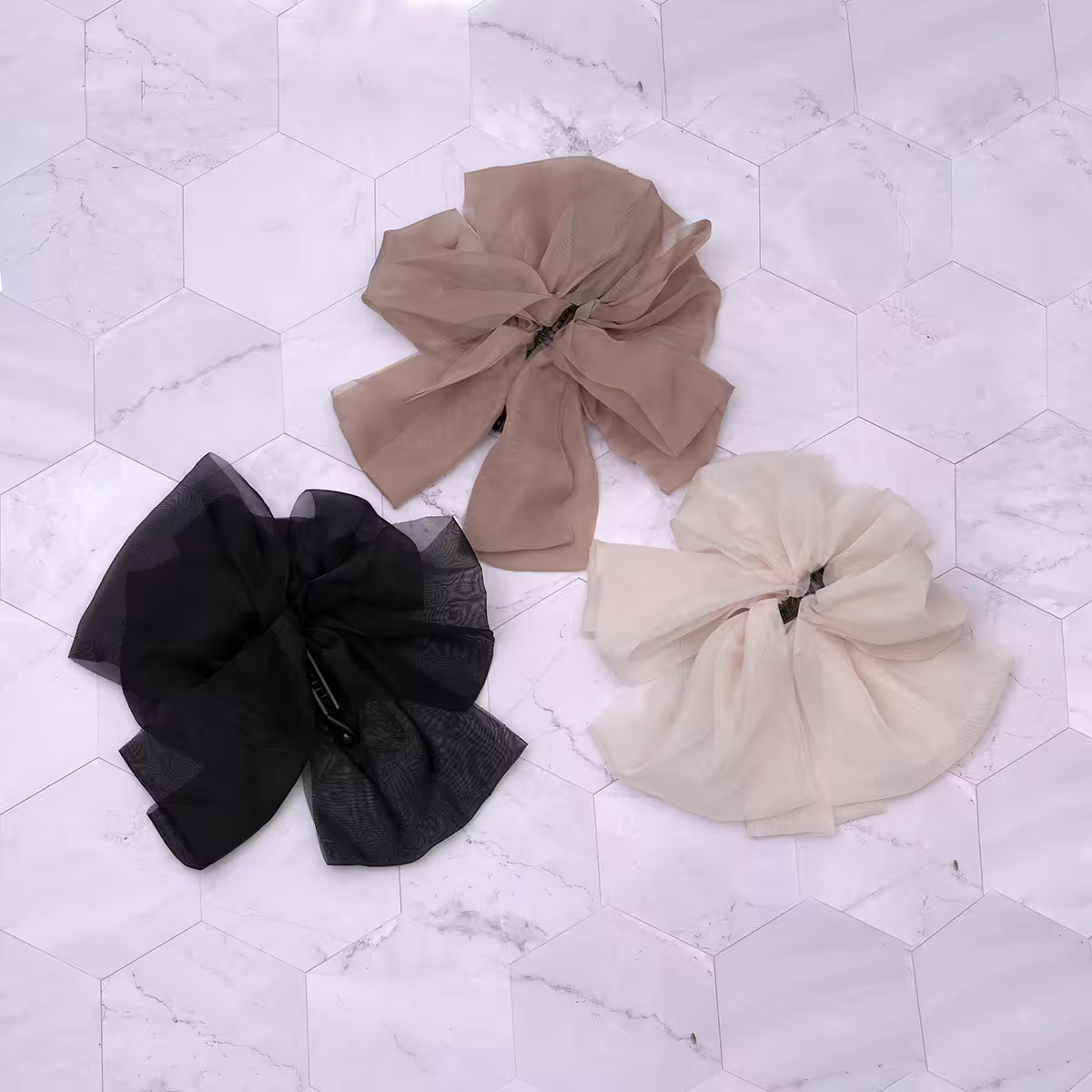 法式多層薄紗×香蕉夾×共三色-第1張