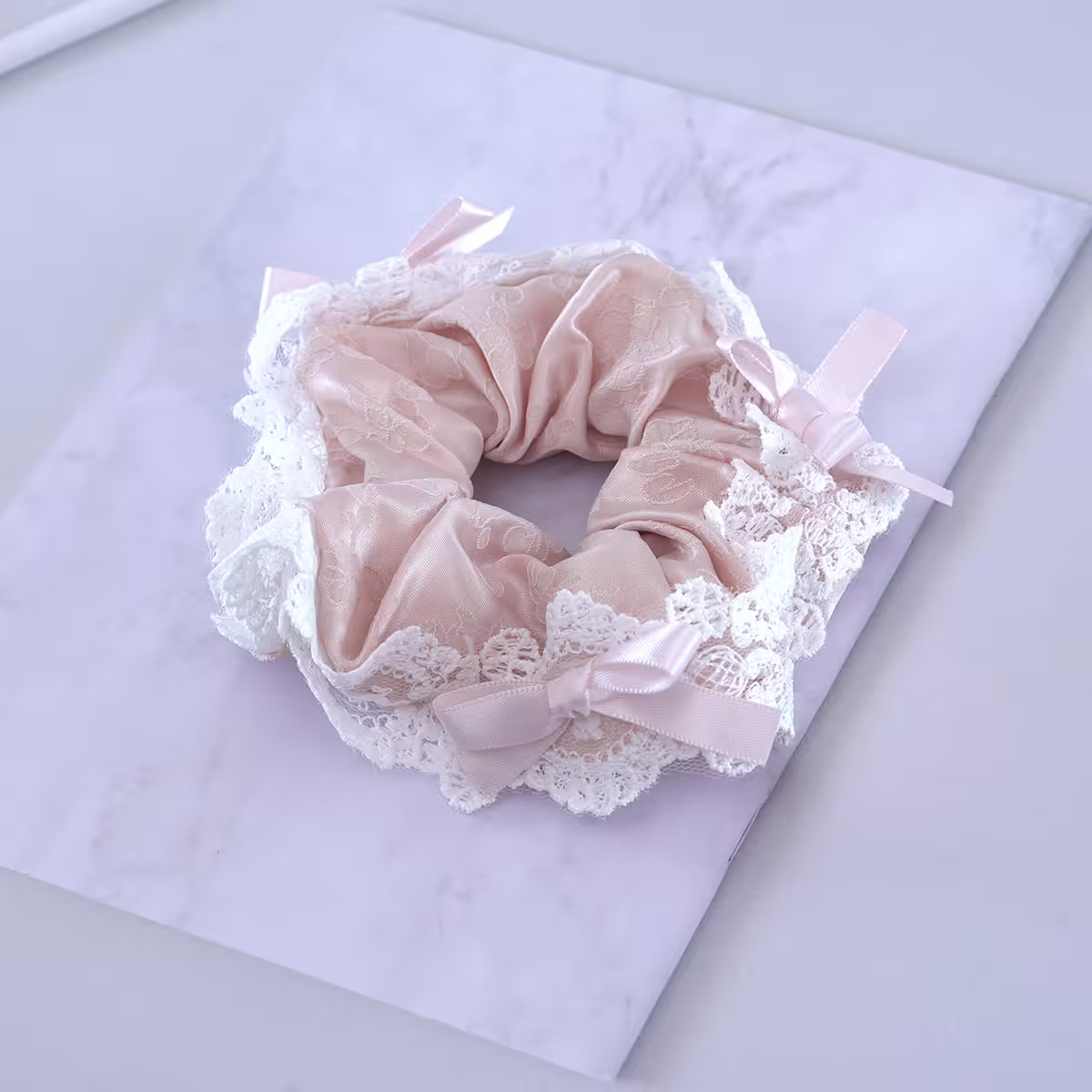 甜美蕾絲蝴蝶結×大腸圈髮束×共二色-第4張