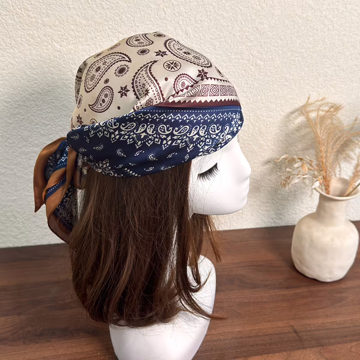 美式圖騰印花×絲巾×四角頭巾-第6張