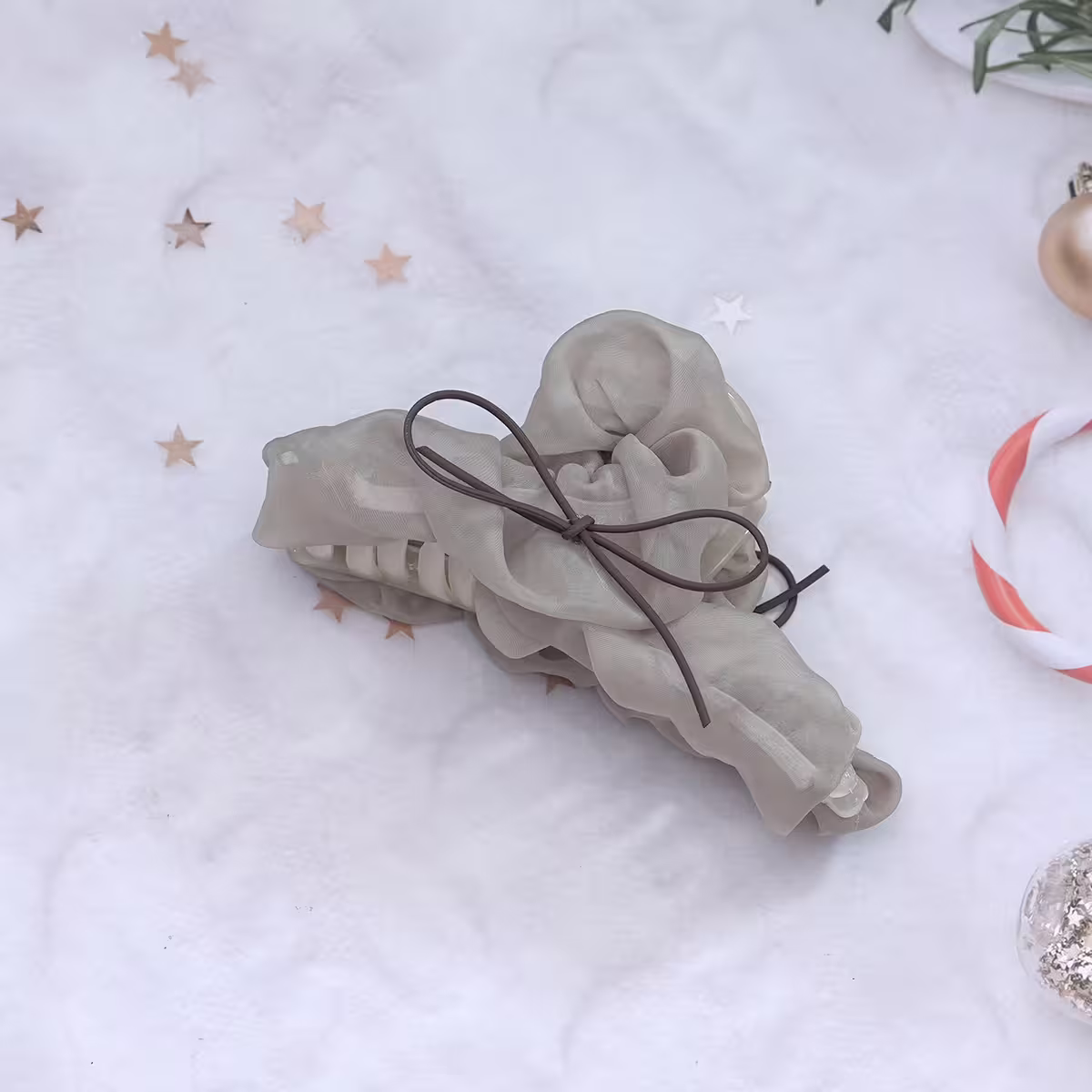 薄紗絲帶蝴蝶結×鯊魚夾×共三色-第6張