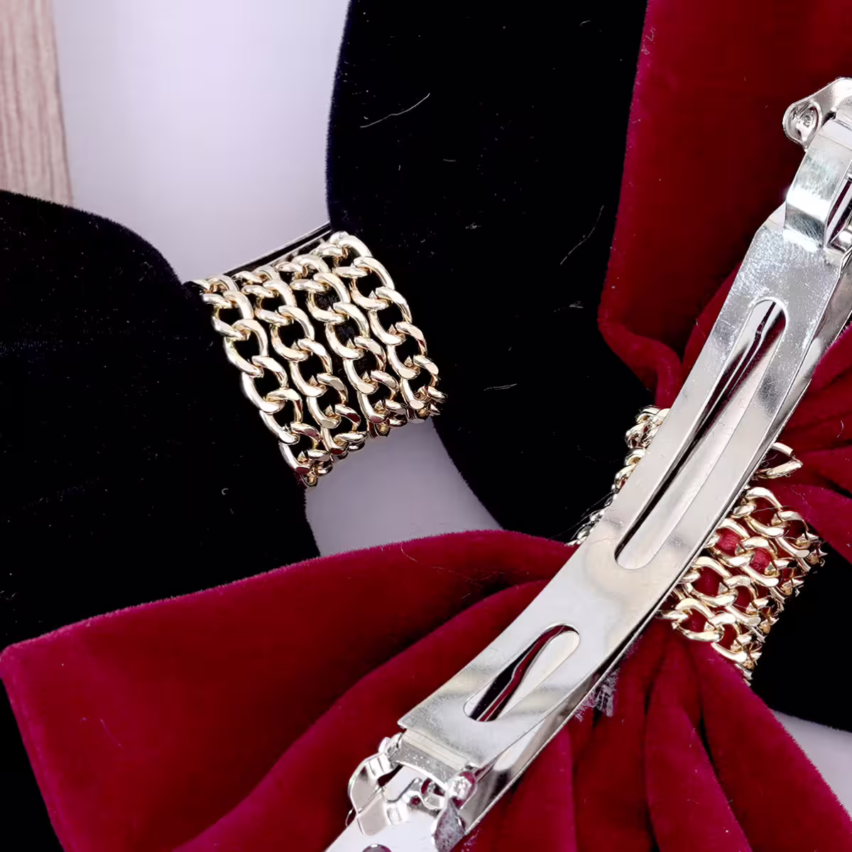 赫本風高級絨質×蝴蝶髮夾×共二色-第4張