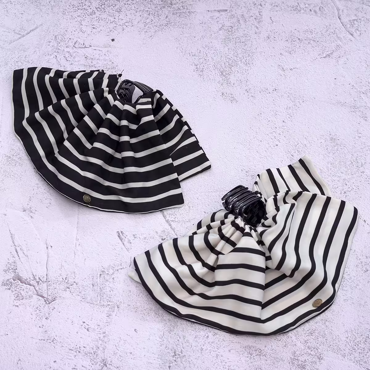 黑白條紋布藝×小抓夾×共二色-第1張