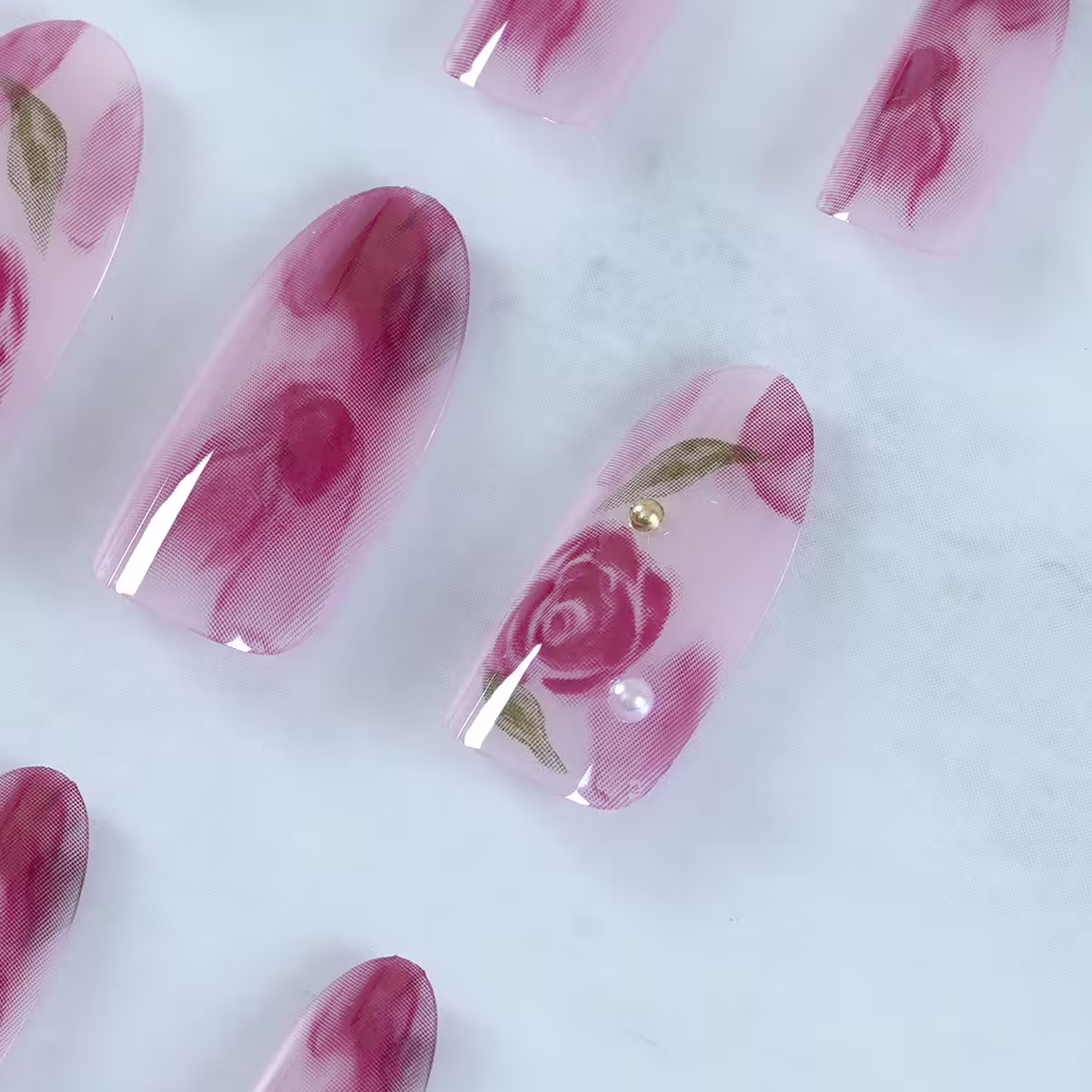 粉紅玫瑰佳人亮面×穿戴式手指甲片×二十四入-第5張