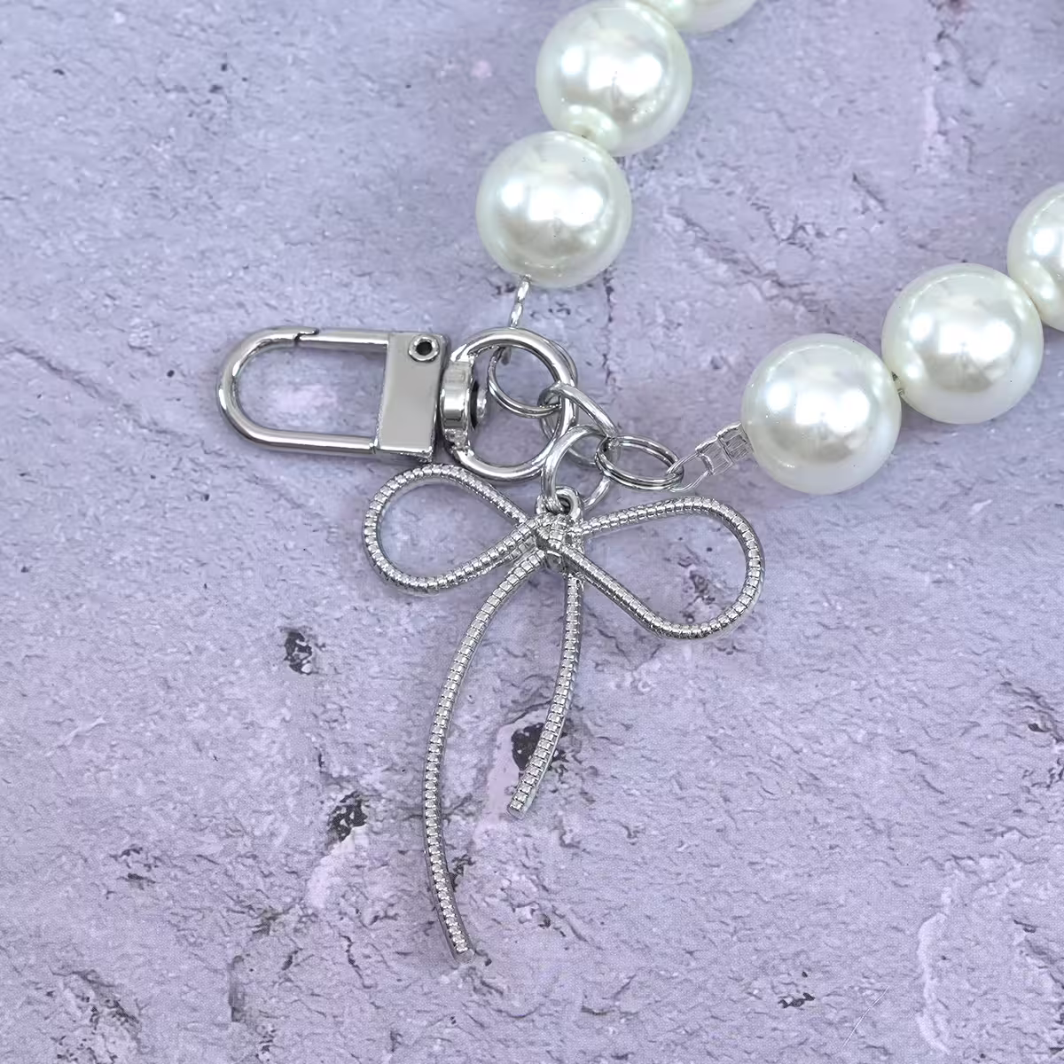 大珍珠細線蝴蝶結×手機掌上掛繩-第4張