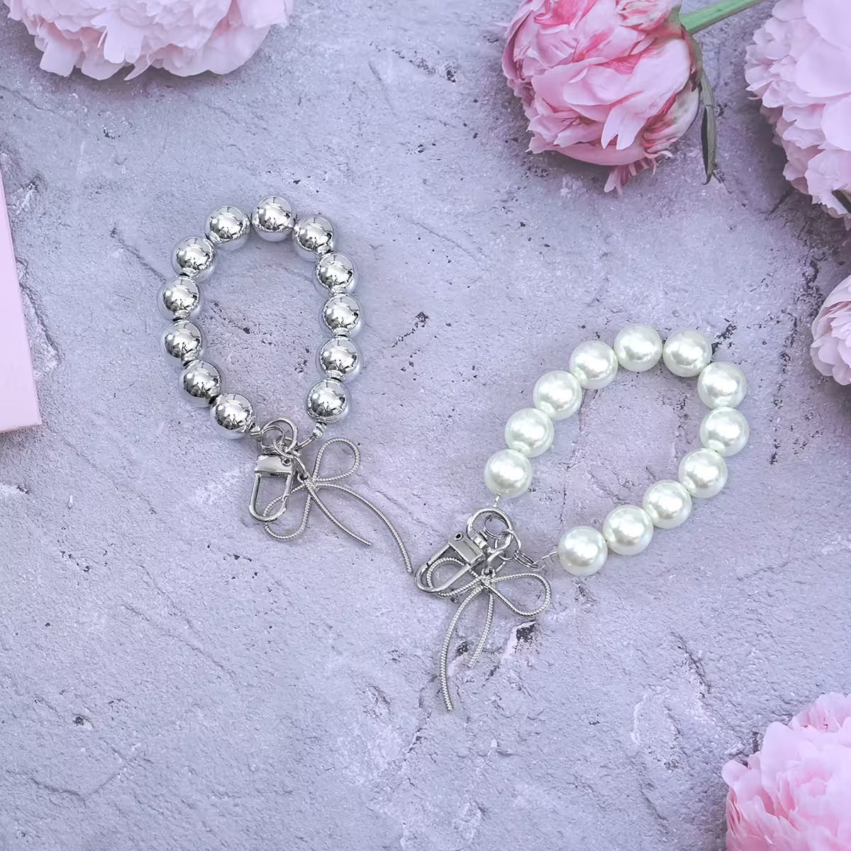 大珍珠細線蝴蝶結×手機掌上掛繩-第5張