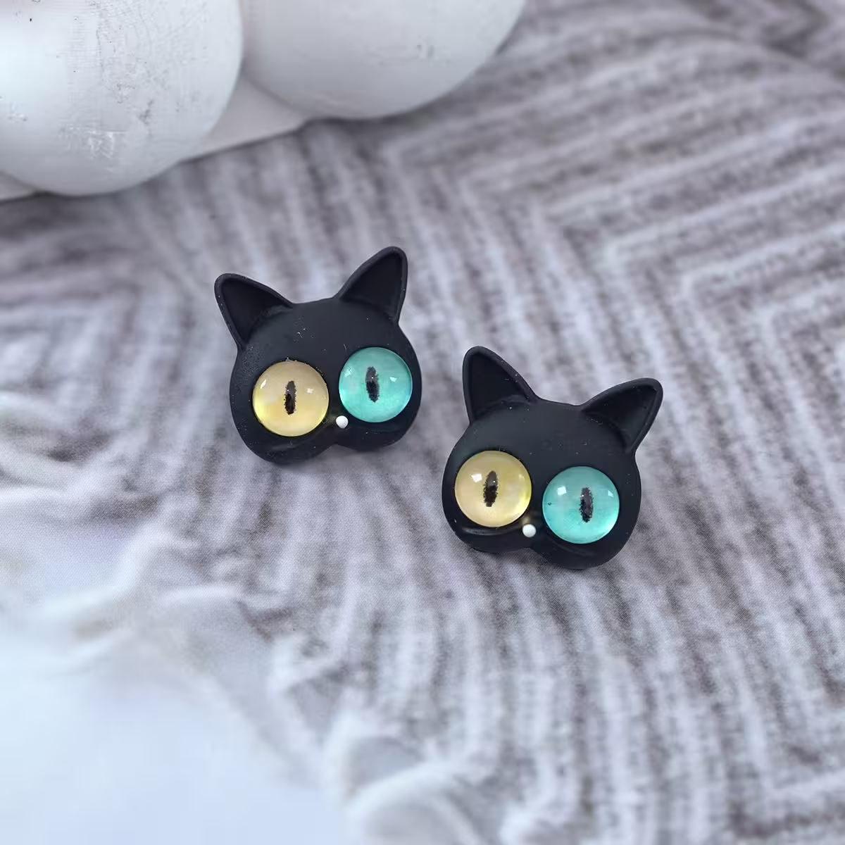 異瞳喵星人×吊墜耳環-第1張