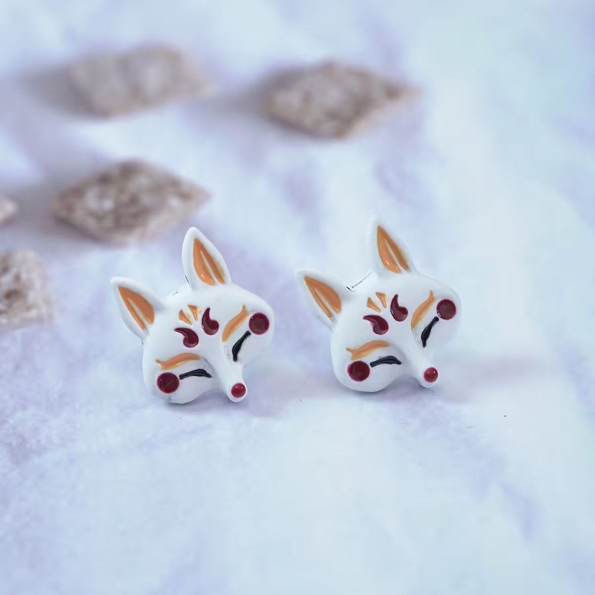 白色火狐狸×吊墜耳環-第2張