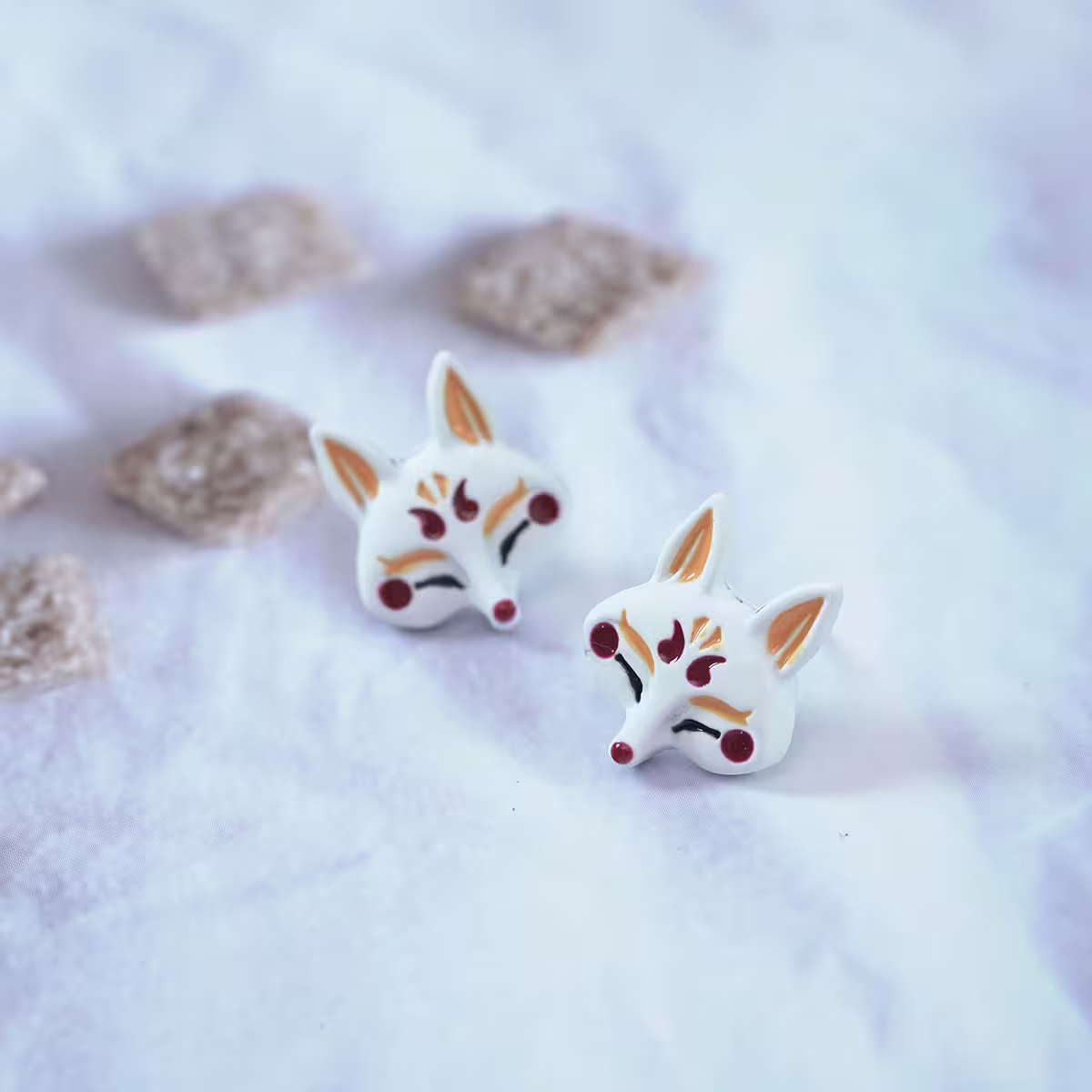 白色火狐狸×吊墜耳環-第4張