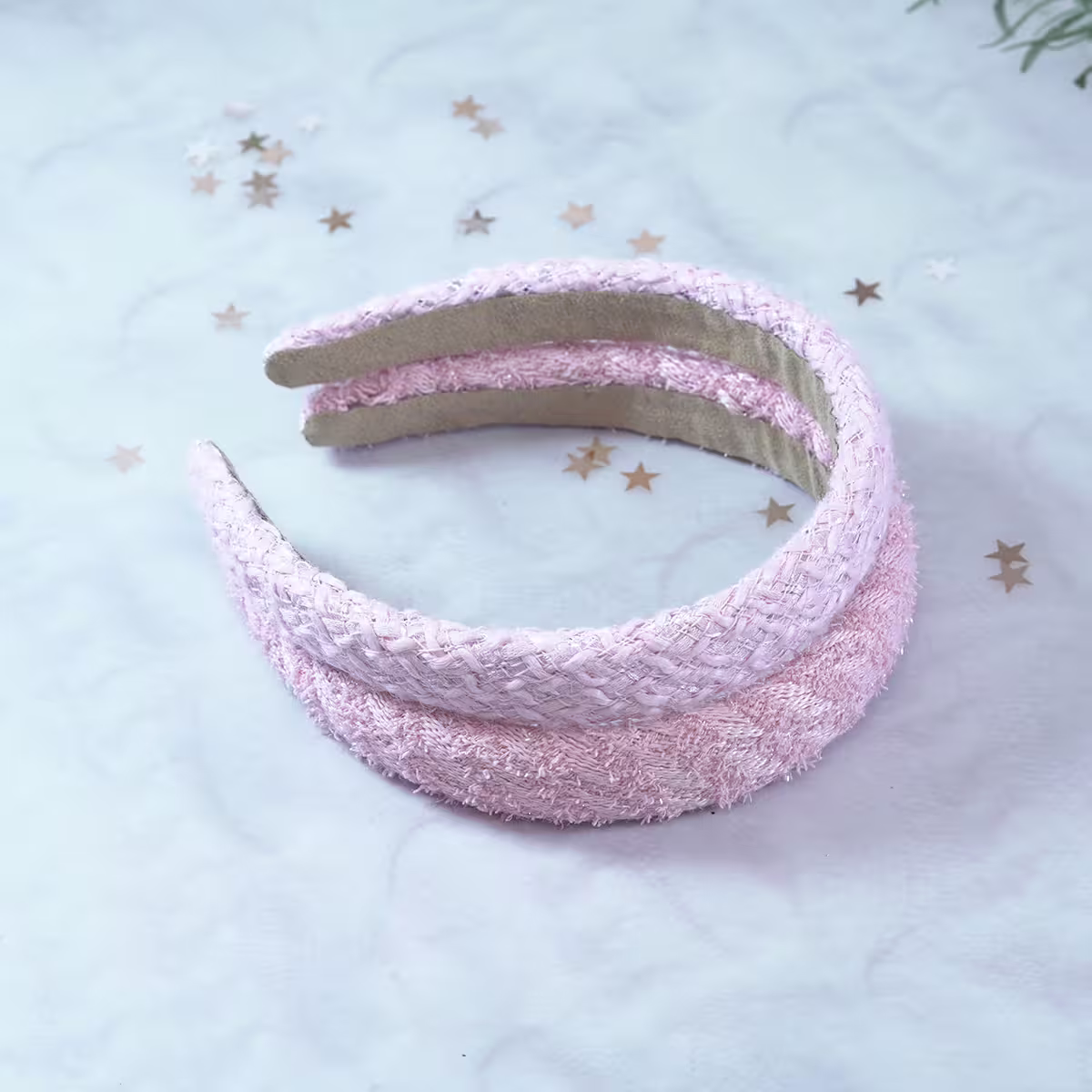 素面粉紅毛呢×髮箍×共二色-第3張