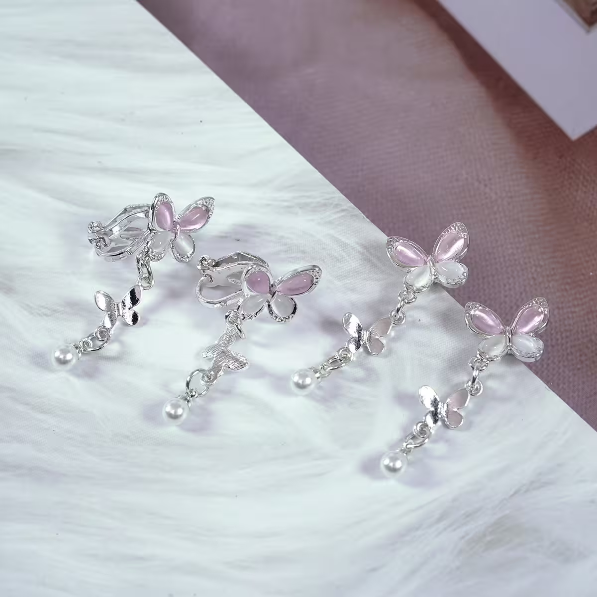 靈動粉蝶×三角耳夾-第5張