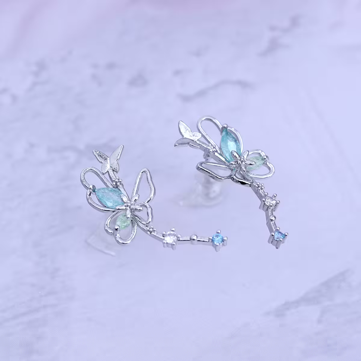 水藍甜酷蝴蝶×吊墜耳環-第4張