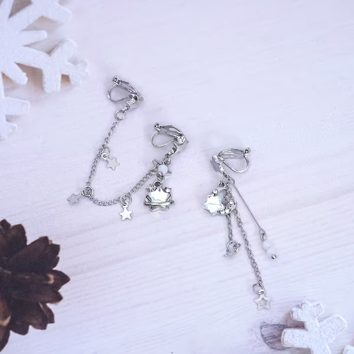 流星趕月&times;耳骨三角耳夾-第3張