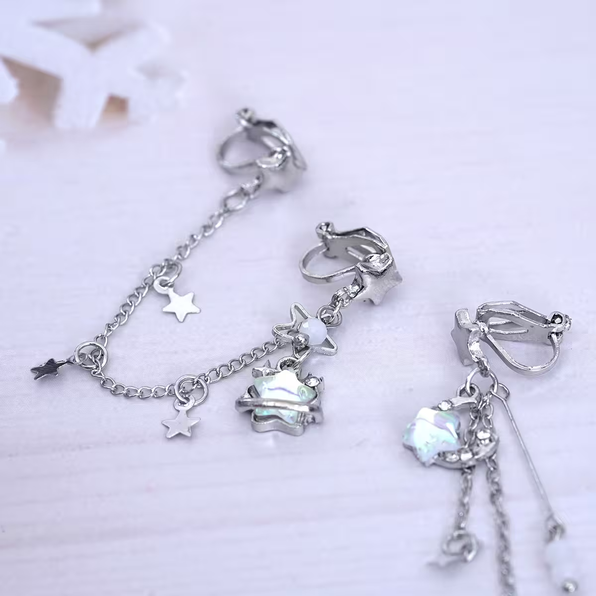 流星趕月&times;耳骨三角耳夾-第4張