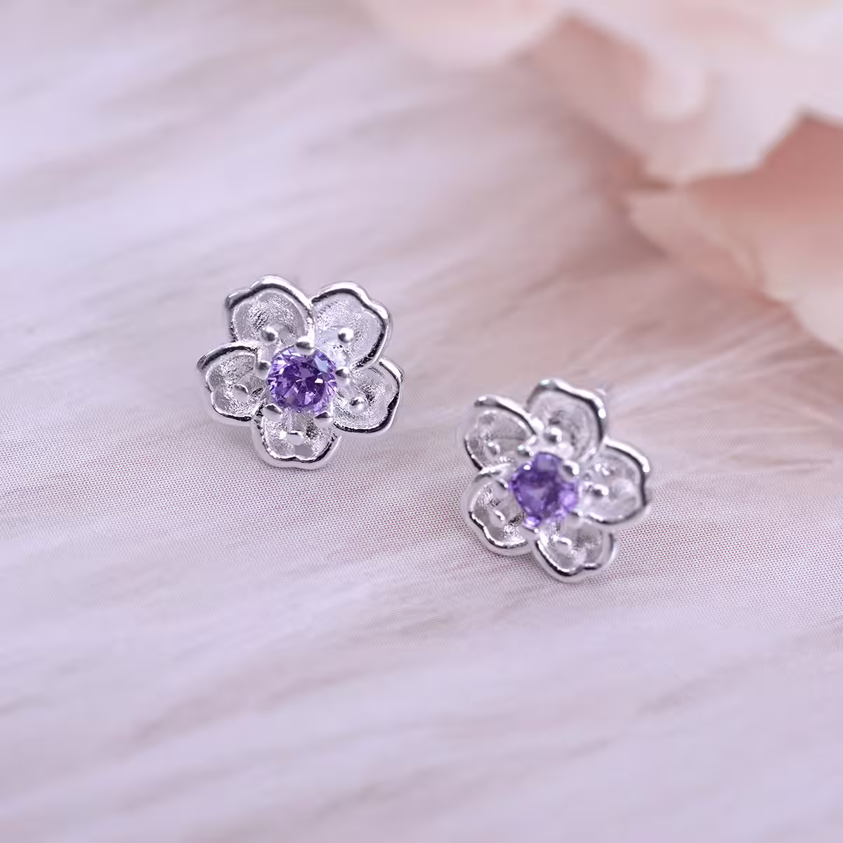 925銀針×小紫櫻×耳環-第1張