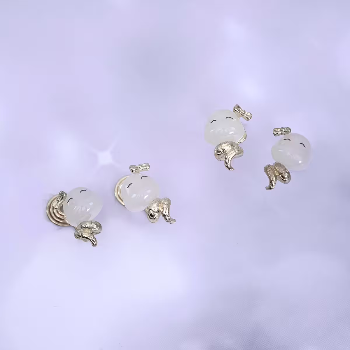 蛇寶寶×蚊香盤U型耳夾-第4張