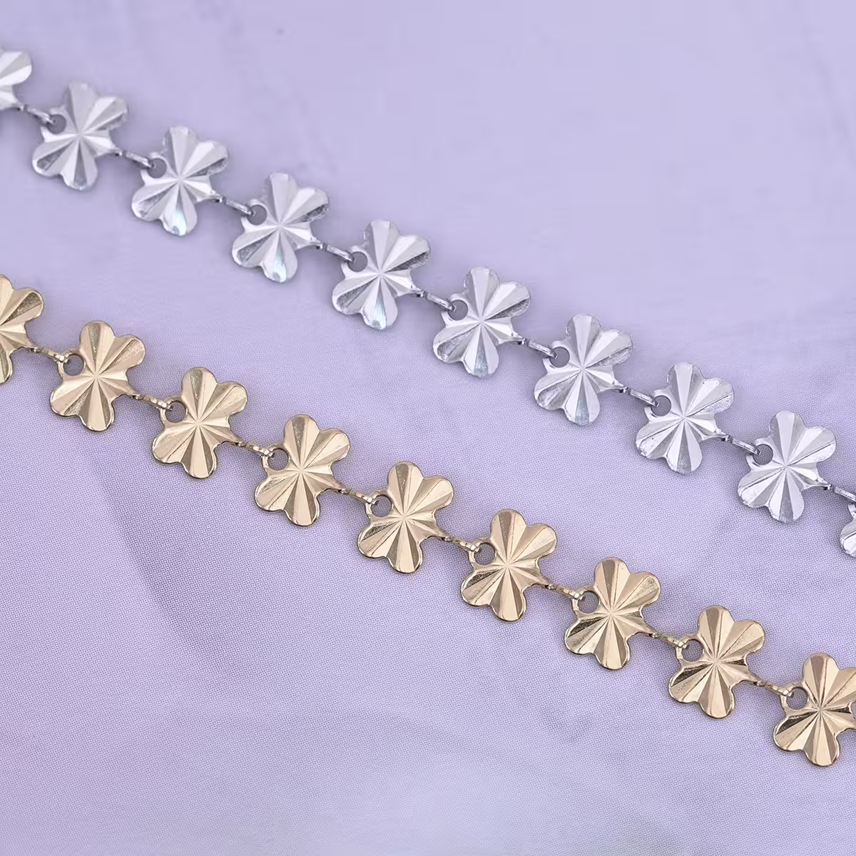 316鋼飾×四葉草壓花紋 ×手鍊×金色-第6張