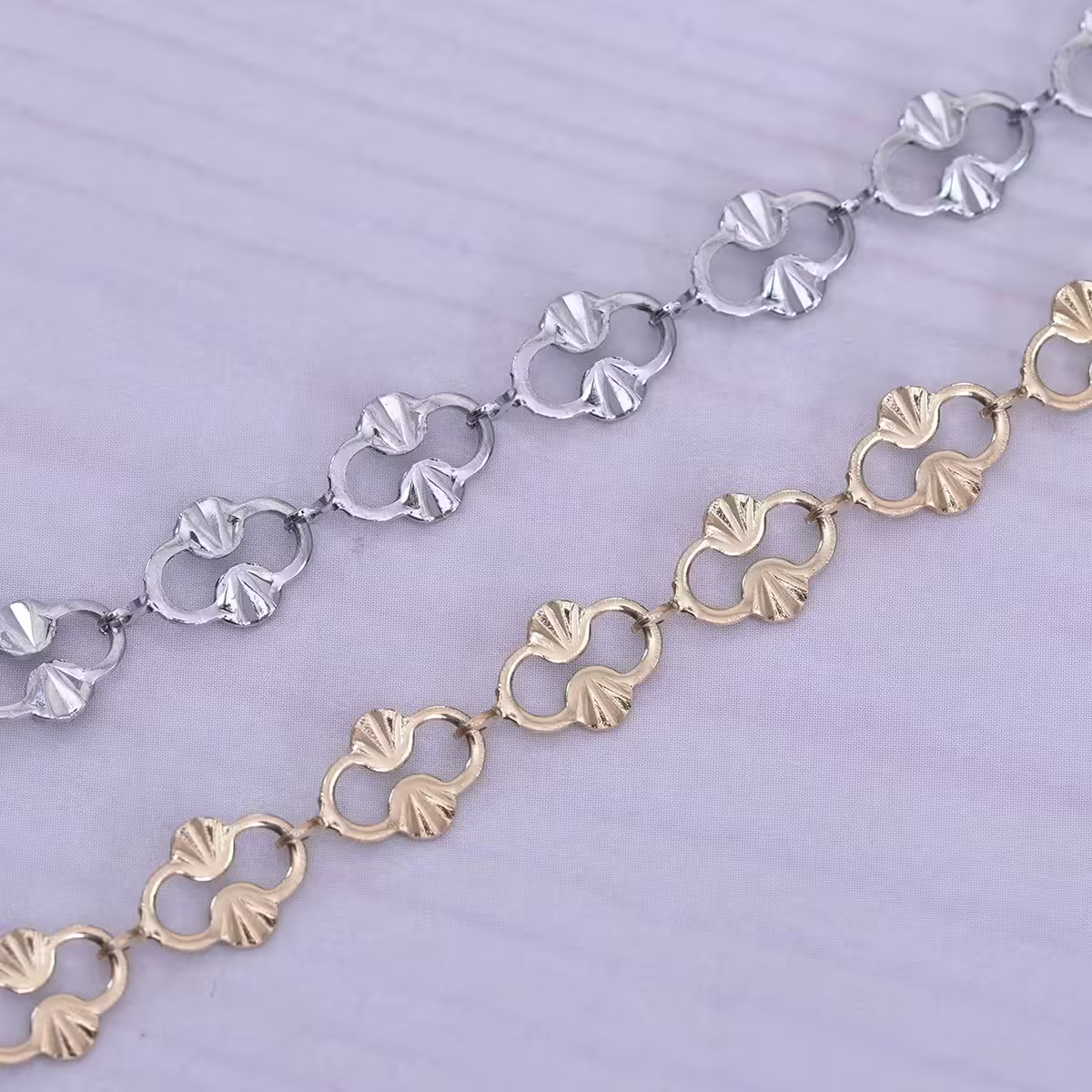 316鋼飾×香吻壓花紋 ×手鍊×金色-第6張