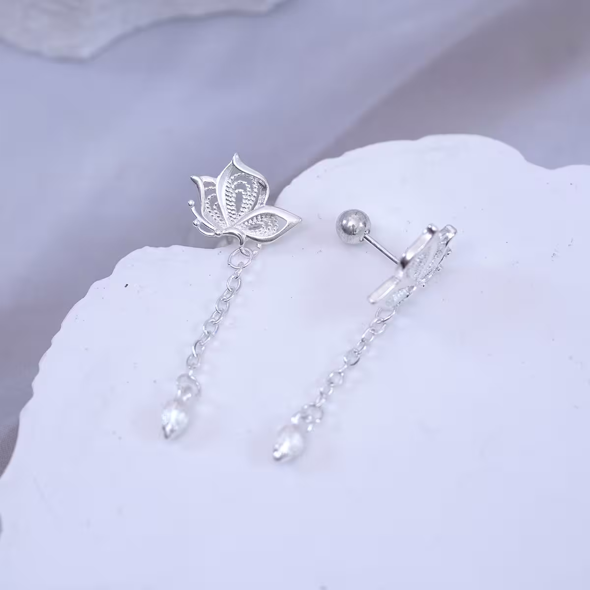 925耳針&times;蝴蝶流蘇&times;轉珠耳環-第5張