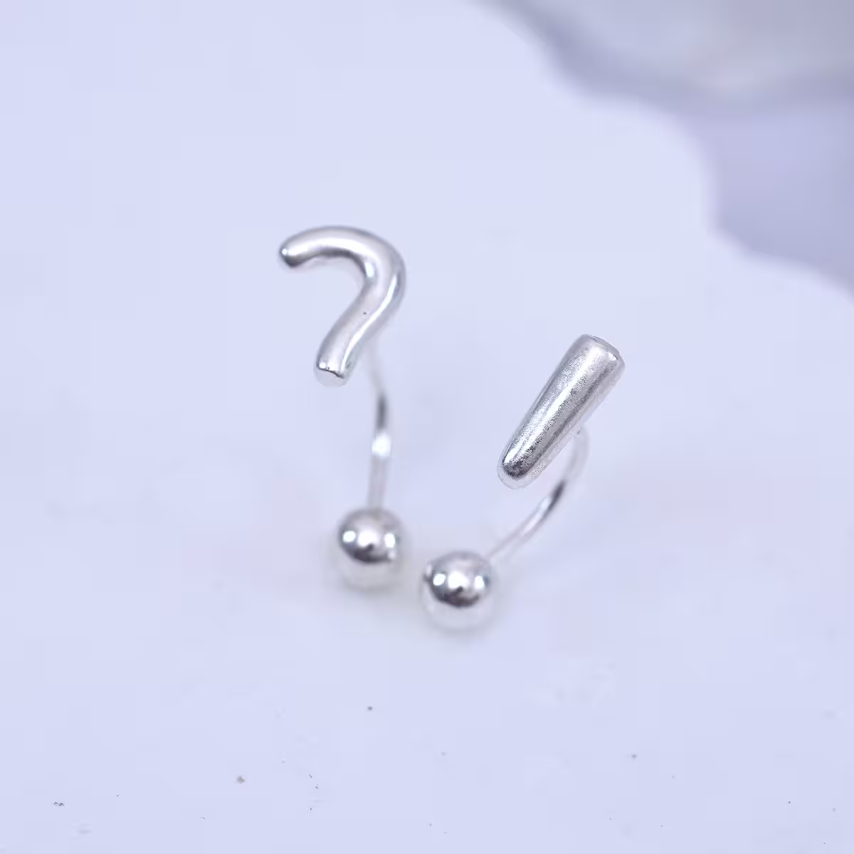 925耳針×問號驚嘆號×轉珠耳環-第2張