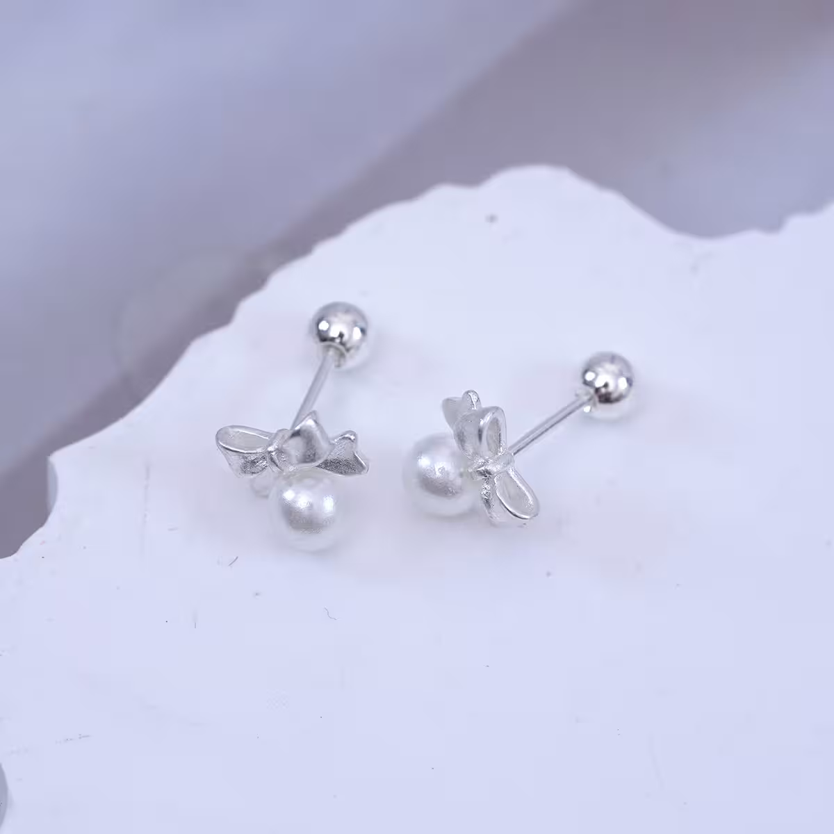 925銀針×蝴蝶結珍珠×轉珠耳環-第4張