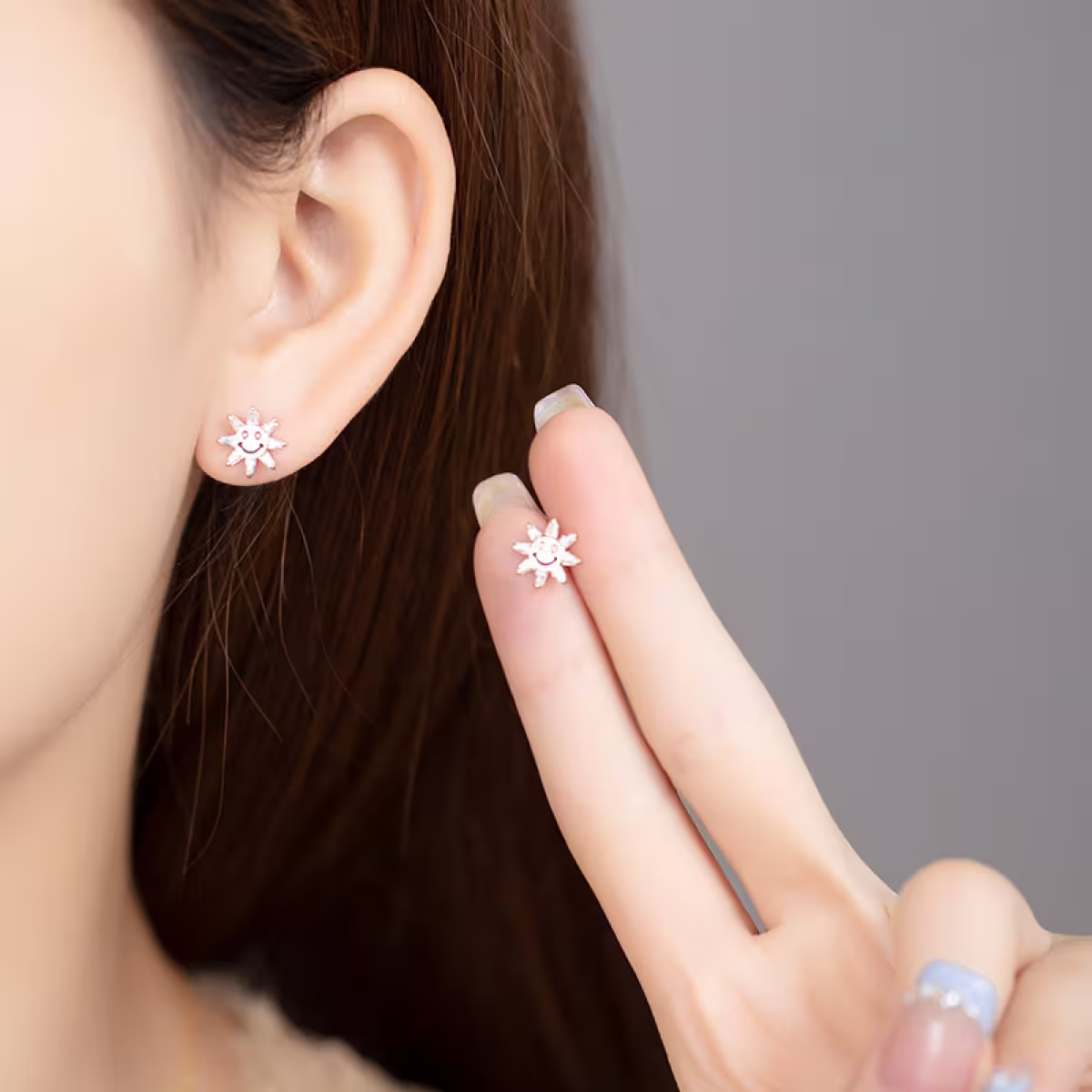 玫瑰金太陽花×轉珠耳環-第6張