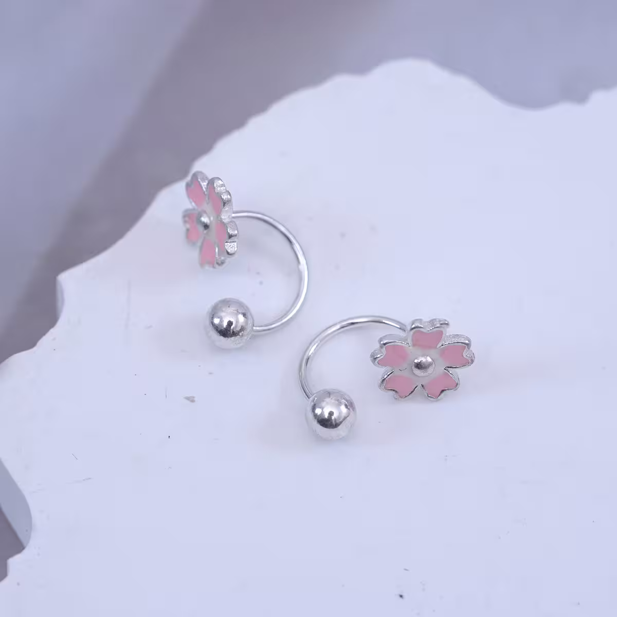 925耳針×粉紅櫻花×轉珠耳環-第2張